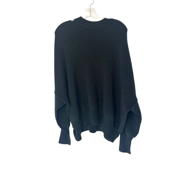 Free People Easy Street Tunic Black Mock Neck Stretch Ribbed Sweater Size XS - Picture 1 of 12